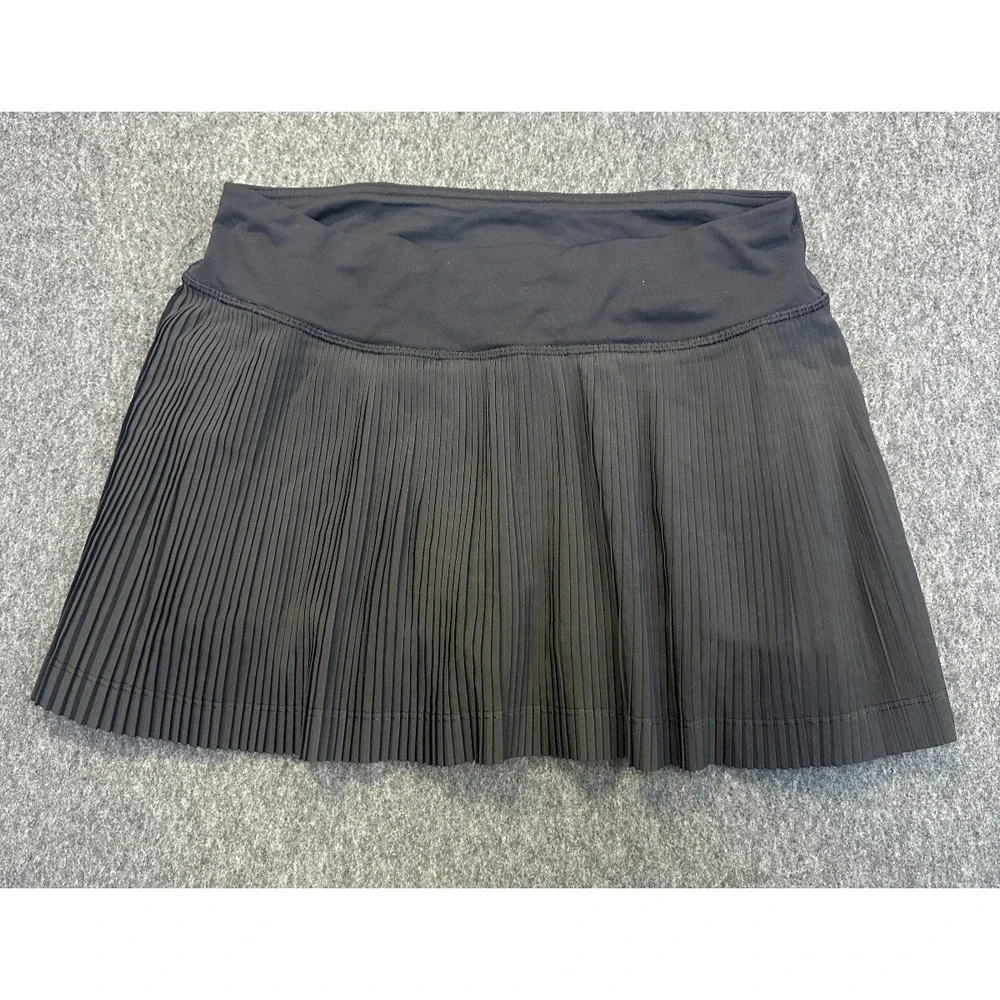 Lululemon Pleat To Street Skirt III Skort Shorts Black Size 4 Tennis Pickleball - Picture 2 of 16